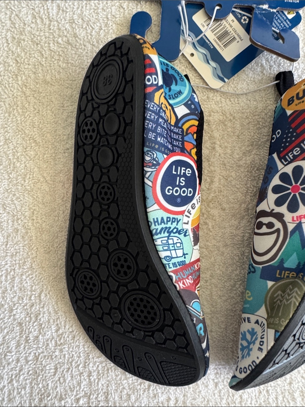 Life Is Good Multicolor Stickers Design Water Shoes - Picture 9 of 10